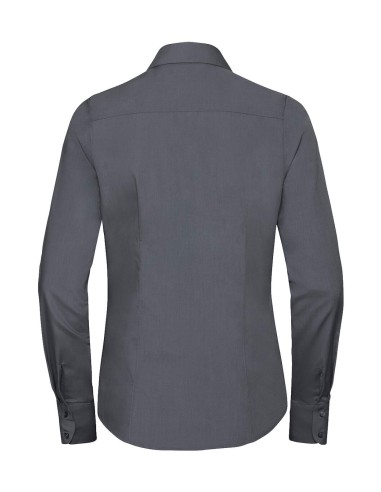 R-R-924F-0-Ladies L/S Poly-Cotton Easy Care Fitted Poplin Shirt